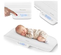 Nukido Bilancia per bambini, 40 kg, portata 5 grammi, precisione con funzione Tara Hold, scala di misurazione integrata, colore bianco