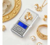 Bilancia elettronica portatile mini da 4,7 pollici, precisione 0,01g, corpo in plastica ABS, base antiscivolo, conversione multi-unità, utilizza 2 batterie AAA (non incluse), adatta per oro, gioielli,