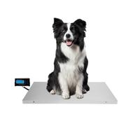 Bilancia elettronica veterinaria, bilancia digitale a piattaforma, 103 x 53 cm, grande bilancia per animali domestici fino a 300 kg, LCD esterno, unità di pesatura kg/oz/lb, piattaforma per animali e