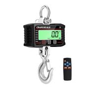 Bilancia for gru digitale da 1000 kg con display LCD, elettronica portatile, for carichi pesanti, gancio for, misuratore di peso livello industriale(Black)