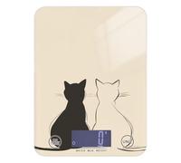 Bilancia impermeabile con due gatti seduti, 5 kg/5 g, mini bilancia con 4 unità per la preparazione dei pasti dietetici e la preparazione del sapone (batterie non incluse)