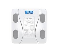 Bilancia Intelligente For Grasso Corporeo Pesapersone Bluetooth LED Analizzatore Digitale Della Composizione Corporea Del'equilibrio For La Casa Preciso E Facile Da Leggere(White Battery Type)