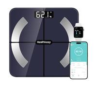 Bilancia Intelligente Impedenziometrica Bluetooth con App, Bilancia Digitale Smart per Grasso Corporeo, BMI, Peso, Massa Muscolare, Acqua Corporea, Proteine, Metabolismo Basale (BMR) - Nero