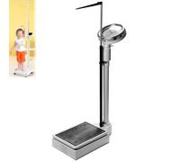 Bilancia meccanica con asta di altezza regolabile, bilancia professionale per la salute, capacità di 160 kg e altezza di 190 cm, tappetino antiscivolo per scuole, palestre e casa,A