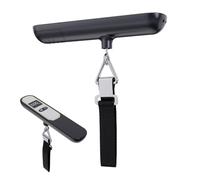 Bilancia per bagagli da viaggio: tester del peso della valigia compatta, bilancia di misurazione dei bagagli portatile da 50 kg, display LCD e gancio per viaggi su strada all'aperto, campeggio