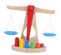 Bilancia per Bambini in Legno 28 × 26 × 5 Bilancia in Legno Giocattolo Educativo per L'insegnamento della Matematica della Scuola Materna per Bambini
