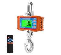Bilancia per ganci di gru digitale robusta con retroilluminazione LCD telecomando funzioni blocco dati tara zero cambio unità uso industriale edilizio pesca e altro utilizzo