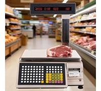 Bilancia Per La Stampa Di Etichette Commerciali, Bilancia Digitale Per Calcolo Dei Prezzi Per Carichi Pesanti Con Stampante Di Codici A Barre/ricevute, 71 Tasti Di Scelta Rapida 30kg/10g