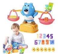 Bilancia per orso,Bilancia per bambini | Divertente gioco di matematica con 12 anatre e orsi | Giocattolo educativo per contare i numeri per asilo nido, bilancia per bambini in età