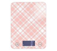 Bilancia per spezie a scacchiera rosa carne per alimenti 5 kg/5 g, piccola bilancia da cucina grammi con 4 unità per espresso dimagrante spezie (batterie non incluse)