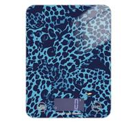 Bilancia per spezie con stampa leopardata blu, per cucina, 5 kg/5 g, con 4 unità per fare sapone e cucinare (batterie non incluse)