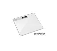 Bilancia Pesa Persona 180Kg ELettrica Eva Vetro Bianco Digitale Schermo LCD