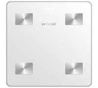 Concept VO4000 - Bilancia diagnostica in vetro, con app, per analisi del corpo, massa muscolare, indicatore LED Bluetooth, peso fino a 180 kg (bianco)