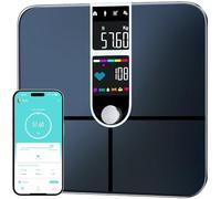 Bilancia Pesapersone, Bilancia Pesapersone Digitale tecnologia BIA, Bilancia Impedenziometrica con schermo a colori che visualizza direttamente 22 parametri corporei, frequenza cardiaca, BMI