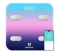 Bilancia pesapersone Bluetooth, bilancia digitale con 7 dati, visualizzazione chiara su grande schermo LED per app iOS e Android, massimo 180 kg