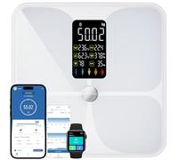 Bilancia Pesapersone Digitale, Bilancia Impedenziometrica Professionale Lescale F4, Smart Bilancia Massa Magra e Grassa BMI con 22 Indici, Bilancia Pesapersone Professionale con App per IOS e Android