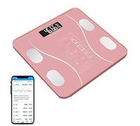 Bilancia Pesapersone Digitale, Bilancia intelligente per il peso Corporeo con Bluetooth e App, USB Ricaricabile Body Composition Monitor (Rosa)