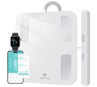 Bilancia pesapersone digitale BMI bilancia corporea con display LED Bilance impedenziometrica impedenziometrica Superficie in vetro con funzione, 5-180kg (300 bianco)