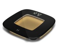 HoMedics glo Bilancia Digitale - Bilancia da Bagno con Luce Notturna a Rilevamento di Movimento, Eco-Friendly Base in plastica riciclata al 100%, Display Preciso, lbs/kg/st, Vetro Temperato Elegante