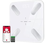 Bilancia pesapersone intelligente impedenziometrica, con calcolo BMI, composizione corporea, connessione bluetooth, compatibile con app iOS e Android. Portata 180kg, precisione 0,1kg