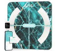 Bilancia pesata persona, Healthkeep Balance Impedenzometro Bluetooth Bilancia connessa ad alta precisione con App 13 indicatori per Andriod e iOS Max 180kg/400lb/28st, 28 x 28 cm, marmo verde