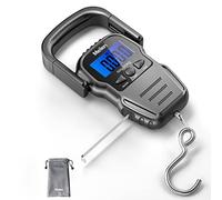 bilancia portatile Bilancia Pesa Valigia Per Valigie da Viaggio per Viaggi/Aperto/Casa,Pesca Postale con Gancio Appeso Scala, 110lb/50kg, 2 Batterie AAA Incluse, Nero (MS003Y-g)