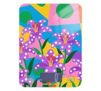 Bilancia portatile con forme geometriche colorate a forma di gigli viola, piccola bilancia da 5 kg/5 g, con 4 unità per fare sapone per la perdita di peso (batterie non incluse)