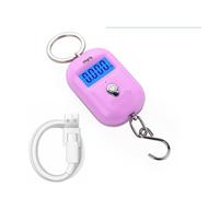 Bilancia portatile da appendere 25 kg/5 g, mini bilancia digitale LCD, for la pesca, i bagagli, viaggi, il portachiavi, elettronica per edilizia, fabbrica(Pink-Rechargeable)