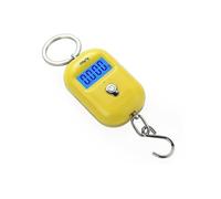 Bilancia Portatile da Appendere 25 kg/5 g, Mini LCD Digitale for la Pesca, i Bagagli, Viaggi, Il Portachiavi elettronico(Yellow-Battery)