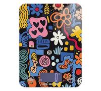 Bilancia portatile per alimenti astratti dai colori vivaci, per uso domestico, 5 kg/5 g, piccola scala con 4 unità per dieta, arrosto, preparazione pasti (batterie non incluse)