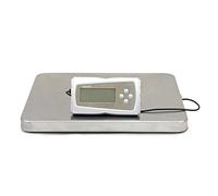 Bilancia Postale Digitale Professionale 200 kg con Piattaforma 41x36 cm in Acciaio Inox, Display LCD Remoto, Precisione 50 g, Funzione Tara, Alimentazione a Rete o Batterie AA