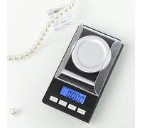 Bilancia Precisione 0,001g, Bilancia di Precisione Digitale Tascabile 100g/0,001g, Bilancia per Gioielli, con Pesi di Calibrazione e Pinzette per Laboratorio, Cucina, 15,5 × 8 × 2 cm