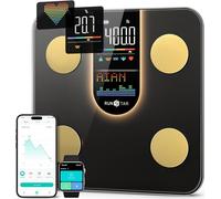 Bilancia Runstar Pesapesone, Bilancia Smart Con Display VA 8in1, Bilancia Pesapersone Digitale Alta Precisione Peso Corporeo, FC, BMI, Grasso Corporeo, 22 Dati Composizione Corporea, Sync App