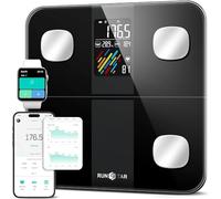 Runstar Bilancia intelligente per peso corporeo e percentuale di grasso, bilancia digitale da bagno ad alta precisione con ampio display per BMI frequenza cardiaca 15 Analizzatore di composizione