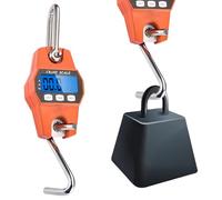Bilancia sospesa, da 300 kg, digitale con gancio, bilancia elettronica con display LCD, bilancia di sollevamento portatile con sensore di ricarica preciso per viaggi, vita familiare, valigia e pesca
