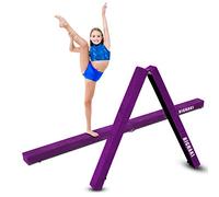 Bilanciamento pieghevole da 8 piedi, attrezzatura da ginnastica da pavimento per ginnasti, bambini e adulti, base in gomma antiscivolo, trave da ginnastica professionale per allenamento a casa (viola)