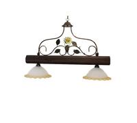 BILANCIERE 2 LUCI IN LEGNO NOCE E FERRO ART.ALF270V