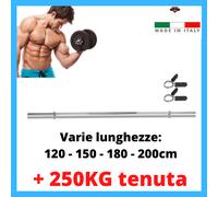 Bilanciere 25mm 28mm dritto palestra per dischi misura 120 150 180 200 cm +pinze