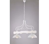 Bilanciere a lampadario shabby chic in legno e vetro 2 luci LGT Spello 005
