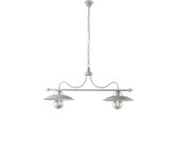 Bilanciere Cantina Stile Industrial 2 Luci Ferro Bianco Argento