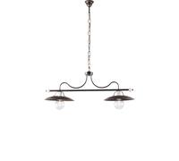 Bilanciere Cantina Stile Industrial 2 Luci Ferro Marrone E Oro