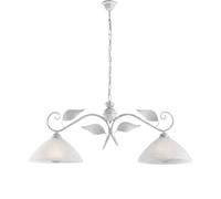 Bilanciere Classico Esse 2 Luci Ferro Battuto E Vetro Bianco E Argento