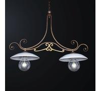 Bilanciere classico in ferro battuto e ceramica a 2 luci BGA 3282/b2