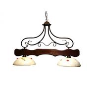 Bilanciere classico in legno e ceramica girasole 2 luci coll. Greta Scuro