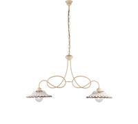Bilanciere Country Chic Bistrot 2 Luci Avorio Con Ceramica Vietrese