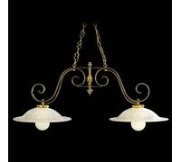 BILANCIERE IN FERRO BATTUTO FORGIATO OTTONE E VERDE A 2 LUCI COLL. BGA 788