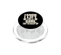 Bilanciere per fitness, sollevamento pesi, palestra, bodybuilder, ragazze PopSockets PopGrip per MagSafe