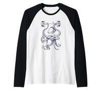 Bilancieri per Sollevamento Pesi a Forma di Polpo Divertente Fitness Palestra Allenamento Maglia con Maniche Raglan