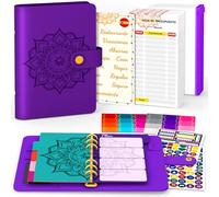 Bilancio pianificatore di bilancio spagnolo A6 pianificatore di bilancio con disegni spagnoli, planner finanziario, adesivi (viola)