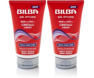 Bilba, Gel Extraforte con Semi di Lino e Cristalli Liquidi - Formula Professionale a Tenuta Extra Forte - Gel a Lunga Durata, Non Lascia Residui - Protegge e Non Secca i Capelli - 150 ml